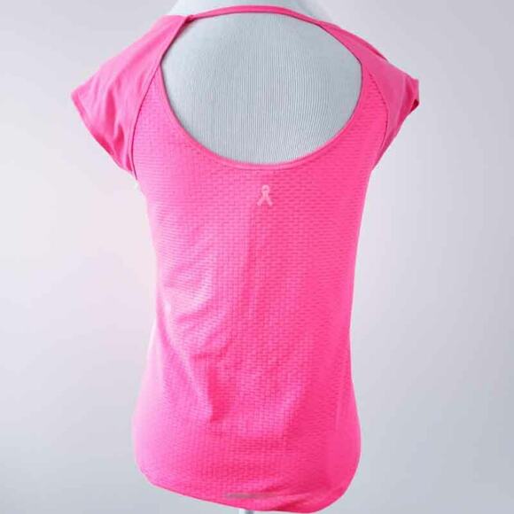 Under Armour Pink Breast Cancer Shirt Athletic SMALL Short Sleeve Heat Gear - Picture 3 of 6